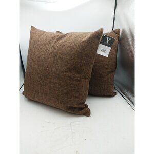 Your Lifestyle Decor Pillow Set Of 2  Cocoa Color  18 X 18in Removable Cover